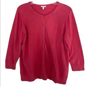 Talbots Woman Buttoned Down 3/4 Sleeve Cardigan